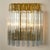 Murano Glass and Gilt Brass Sconces with Grey Stripes in the style of Venini, Italy, 1970s, Set of 2 For Sale - Image 3 of 9