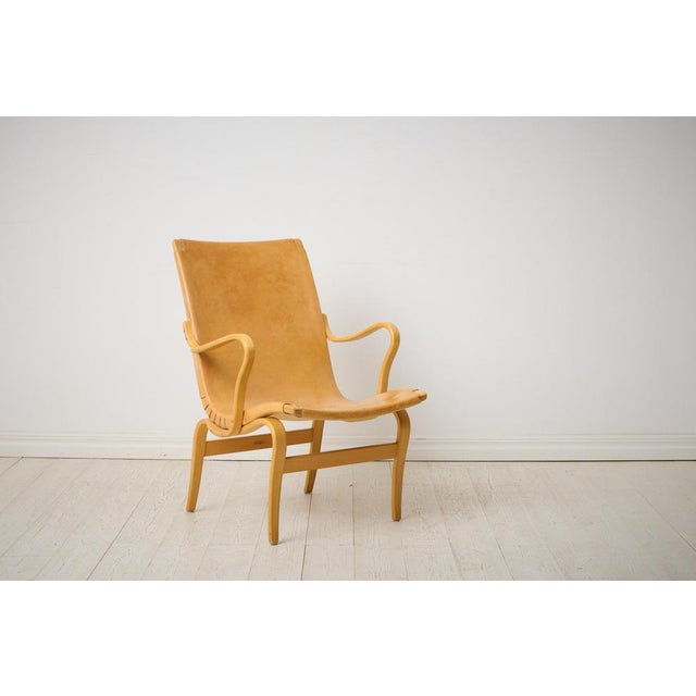 1960s Scandinavian Modern Eva Chair in Light Leather by Bruno Mathsson, 1960s For Sale - Image 5 of 9