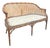 Vintage Faux Bamboo Settee Sofa Bench With Rattan Cane Back For Sale