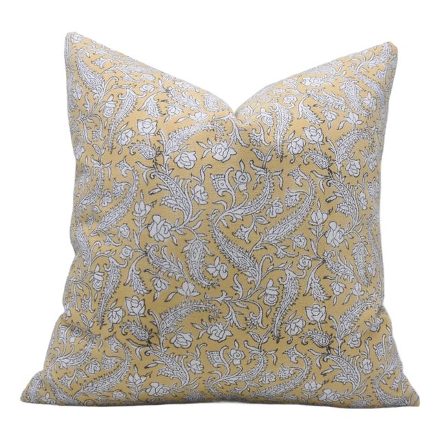 Fabdivine Indian Block Print Cushion Cover 20x20 Inch Thick Cotton White-Black Forest For Sale