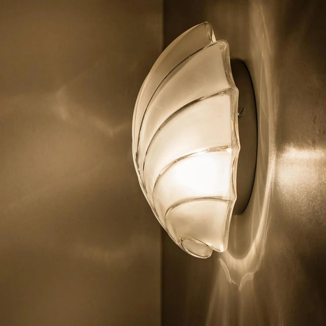 Leaf Shaped Glass Wall Lights, 1970s, Set of 2 For Sale - Image 9 of 18