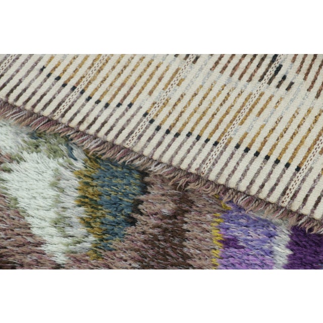 Textile Vintage Swedish Rya Runner With Botanical Leaf and Plume Motifs - Rug & Kilim For Sale - Image 7 of 8