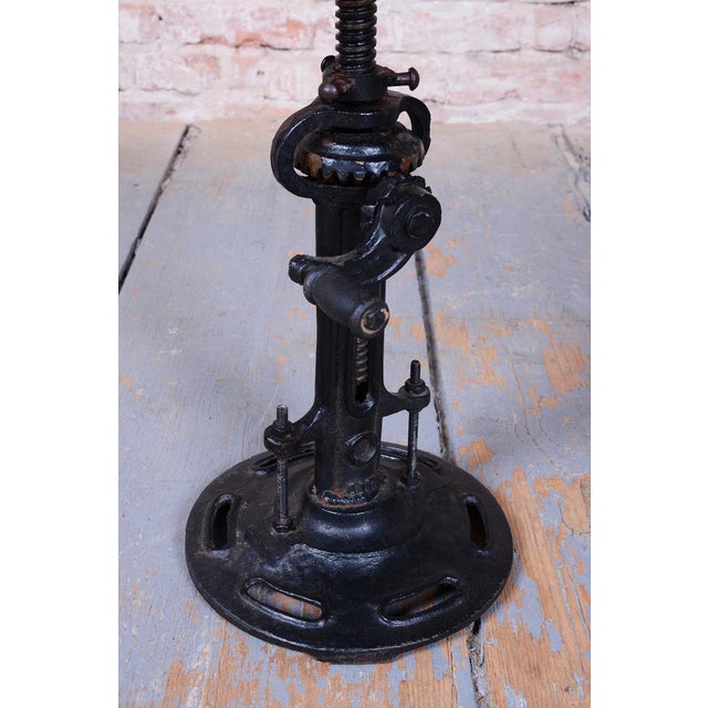 Mid-Century Swivel Stool in Cast Iron and Leather, Italy, 1970s For Sale - Image 4 of 10