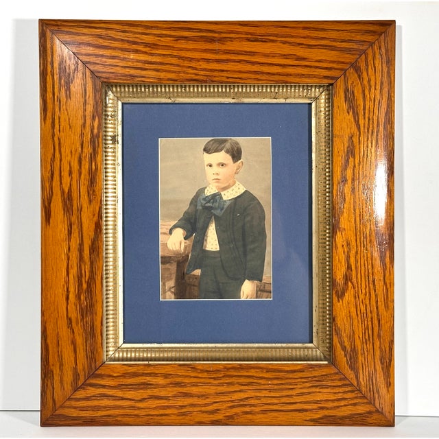 Antique Framed Watercolor Portrait of Boy for your consideration. The frame measures approx. 14 inches X 16 inches and...