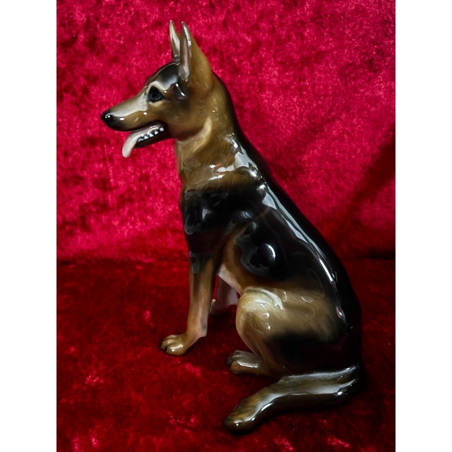 Vintage Rosenthal Germany Hand Painted German Shepherd Dog Figurine For Sale - Image 12 of 12