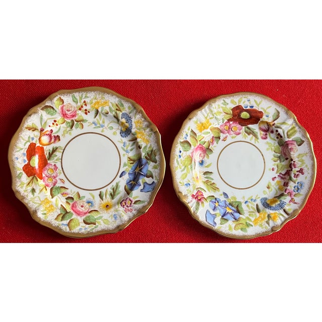 English Fine Bone China Floral 6 7/8" Porcelain Plates by Hammersley - Set of 8 For Sale In New York - Image 6 of 12