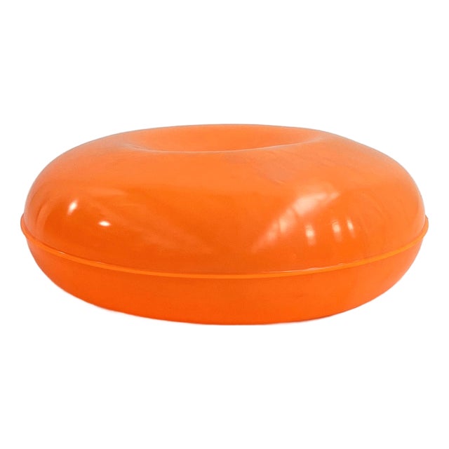 Orange Fluo Ottoman from Zanotta, 1990s For Sale