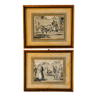 Antique French "Cris De Paris" Framed Engravings After Nicolas Guérard - A Pair For Sale