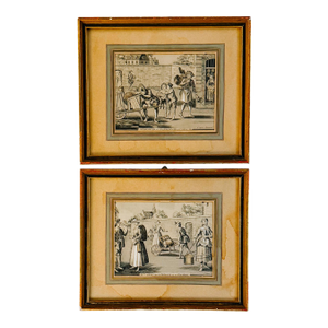 Antique French "Cris De Paris" Framed Engravings After Nicolas Guérard - A Pair