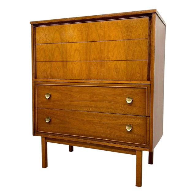 Vintage Mid Century Modern Dixie Highboy Dresser Chest For Sale