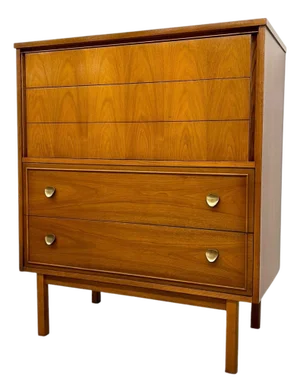 Vintage Mid Century Modern Dixie Highboy Dresser Chest