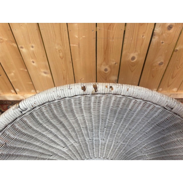 Wicker Shell Chair, 1960s For Sale - Image 6 of 9