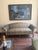 Rose Tarlow Melrose House Custom Curved Sofa – Blue & Gold Damask Upholstery – Collector‑Grade For Sale In Chicago - Image 6 of 7
