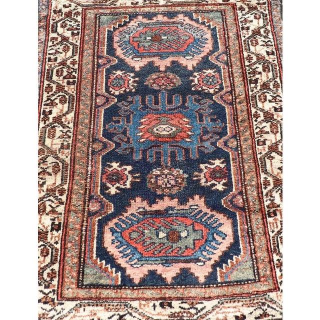 Measures: 2'6 x 3'6 Antique Persian Hamadan Rug with Medallion Design in Multicolor. Keivan Woven Arts / rug...