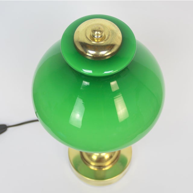 1960s Green Opal Glass Table Lamp, 1960s For Sale - Image 5 of 8