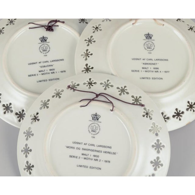 Ceramic Porcelain Plates with Motifs from Carl Larssons Paintings from Bing & Grøndahl, 1960s, Set of 6 For Sale - Image 7 of 9