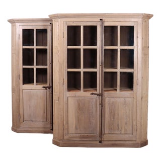 German Bleached Cabinets, 1920s, Set of 2 For Sale