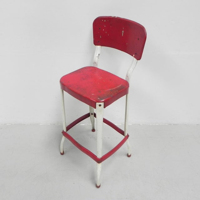 Industrial Cosco Steel Bar Stool, 1950s For Sale - Image 9 of 18