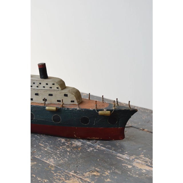 Vintage Folk Art Ship Sculpture, Circa 1930s For Sale - Image 4 of 18