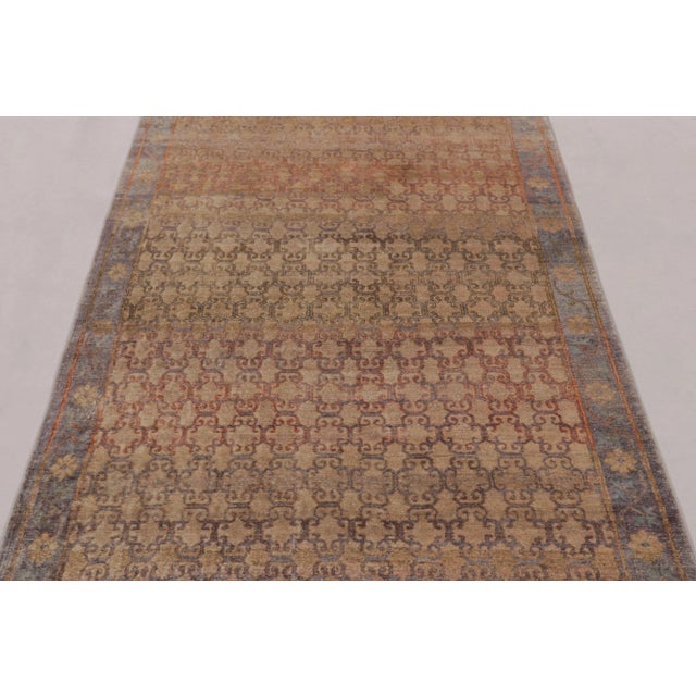 Rug & Kilim Rug & Kilim’s Modern Classics Runner Rug in Ombre Rust and Mauve Floral Lattice Pattern For Sale - Image 4 of 8