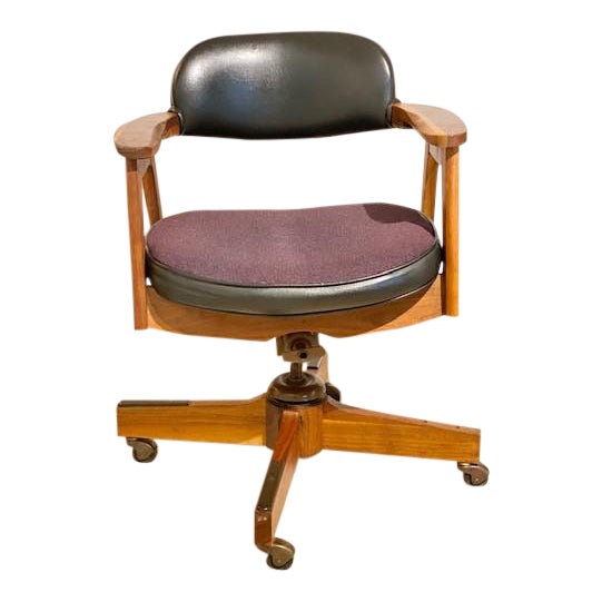 1970s Vintage Eck Adams Walnut Office Chair Chairish