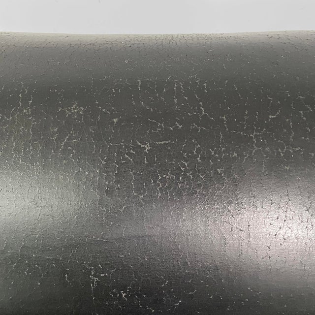 Metal Italian Modern Black Faux Leather and Steel Lounge Chair, 1980s For Sale - Image 7 of 16