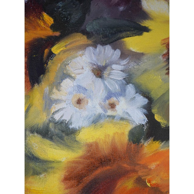 Pair of Oil on Canvas of Still Life Sunflowers - Signed For Sale - Image 4 of 17