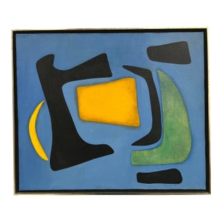 Vintage Abstract Oil on Painting, Signet. For Sale
