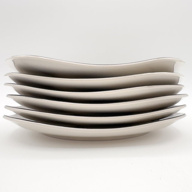Late 20th Century Sango Quadrille Semi-Porcelain Black Lilies #5101 Snack Plates, Made in Korea- Set of 6 For Sale - Image 10 of 12