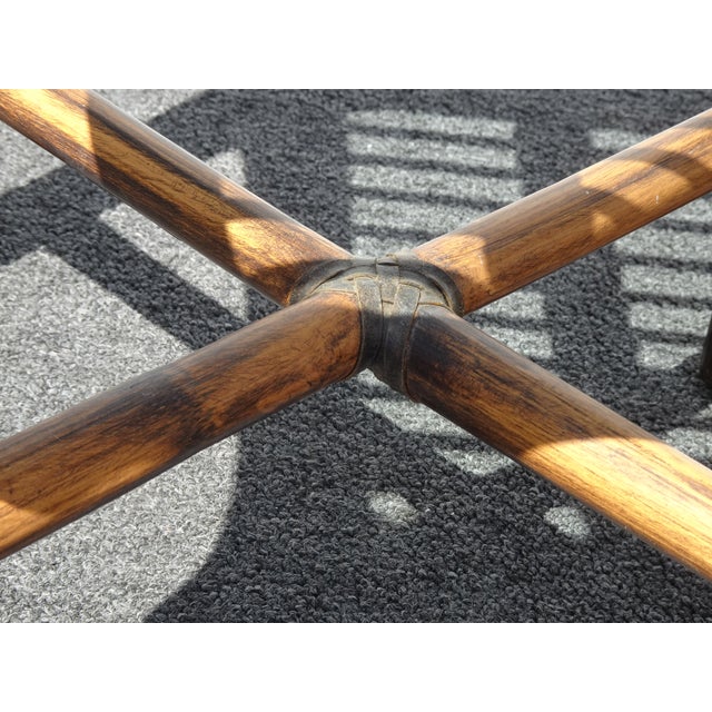 Pair of Vintage McGuire Brown Bamboo Rattan End Tables ~ Side Table For Sale - Image 13 of 17