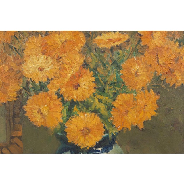 Jos Pas, Still Life with Flowers and Grapes in a Vase, 1944, Oil on Canvas For Sale - Image 7 of 11