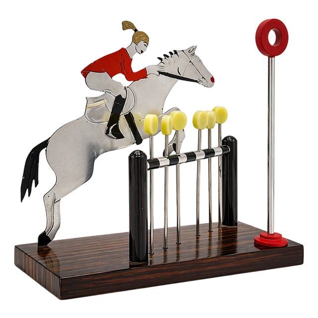 1930s Sudre Art Deco Cocktail Garnish Hors d'Oeuvres Picks Horse Rider Set, Unsigned- 7 Pieces For Sale