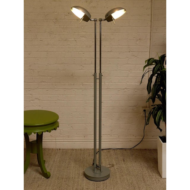 Mid-Century Modern Vintage Double-Head Adjustable Dome Floor Lamp For Sale - Image 3 of 7