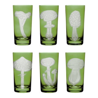 ARTEL Mushrooms Collection Highball in Khaki Green - Set of 6 For Sale