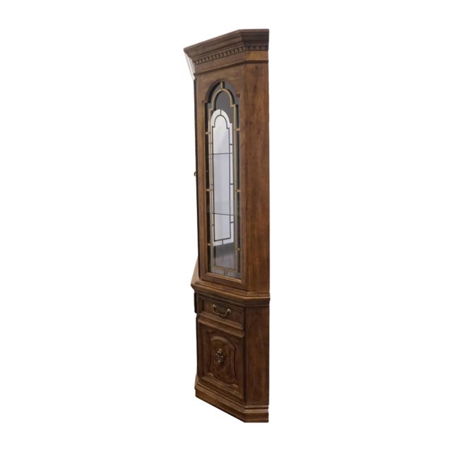 Bernhardt Furniture Solid Walnut French Provincial 61" Lighted Display China Cabinet 636-100 / 636-606 For Sale - Image 10 of 15