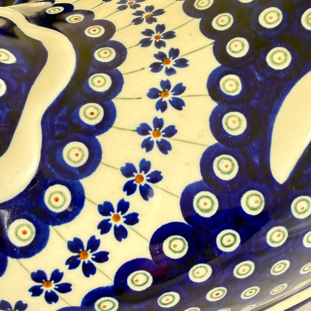 Polish Pottery Hen Shaped Covered Baker by Zaklady Boleslawiec For Sale - Image 10 of 13