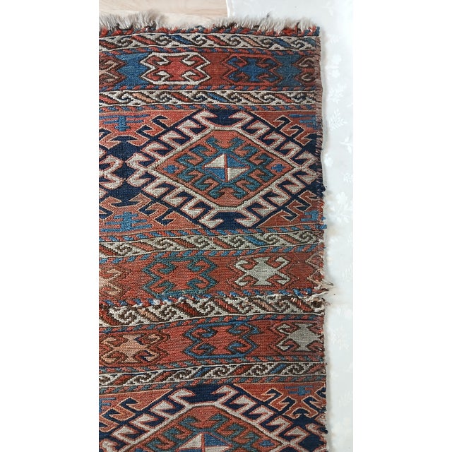 Antique Shahsavan Soumak Flatweave Bag Face Fragment – 21" X 27" For Sale - Image 12 of 16