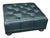 1960s Vintage Deep Green Tufted Leather Ottoman For Sale - Image 5 of 11