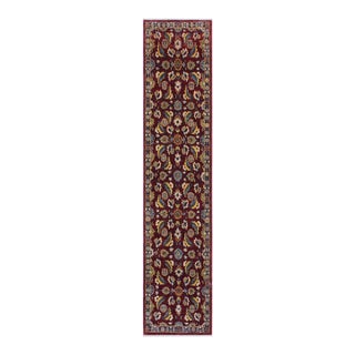 Shabby Chic Ziegler 1990's Red/Blue Wool Runner Rug- 2'7'' X 9'9'' For Sale