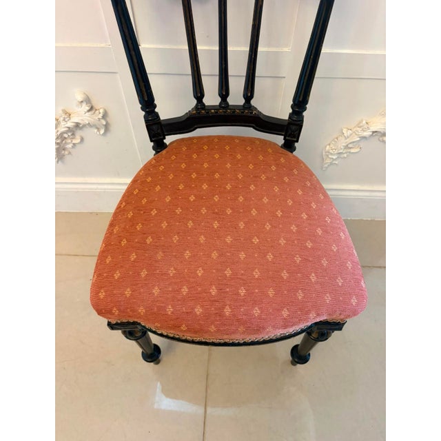 Antique Victorian Ebonised & Gilt Dining Chairs, 1880, Set of 4 For Sale - Image 15 of 18