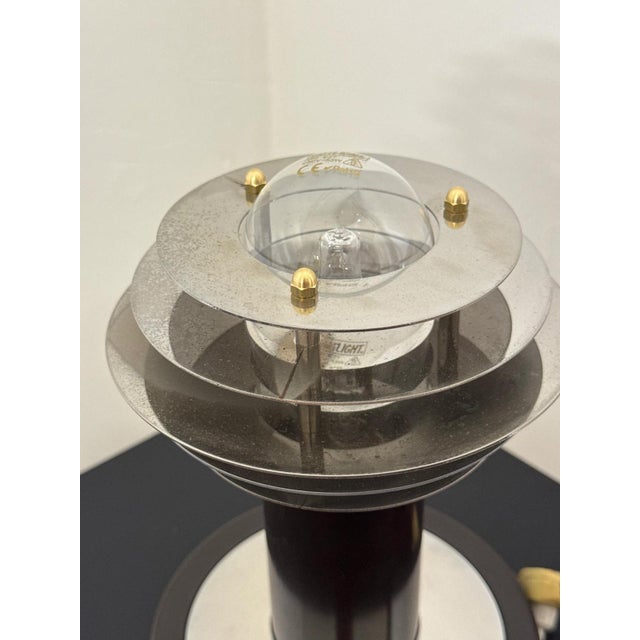 Saturn Style Table Lamps in Chromed Steel with Disc Shade, Set of 2 For Sale - Image 13 of 15
