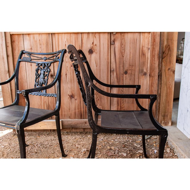 Mid-Century Modern 1950s Molla Diana the Huntress Powder Coated Iron Chairs — Set of Four For Sale - Image 3 of 9