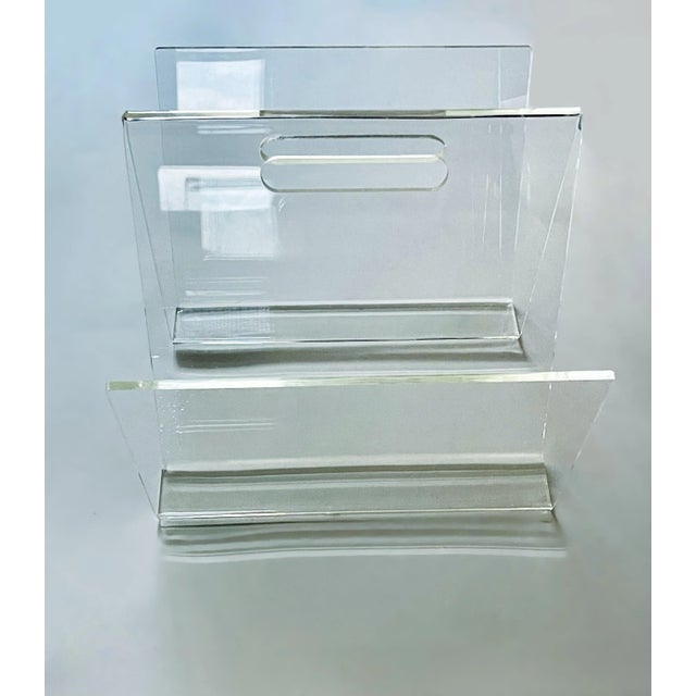 1970’s Clear Lucite Magazine Rack For Sale - Image 12 of 12