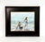 This original oil on board features an impressionist painting of a couple at the beach in a new black and gold plein air...