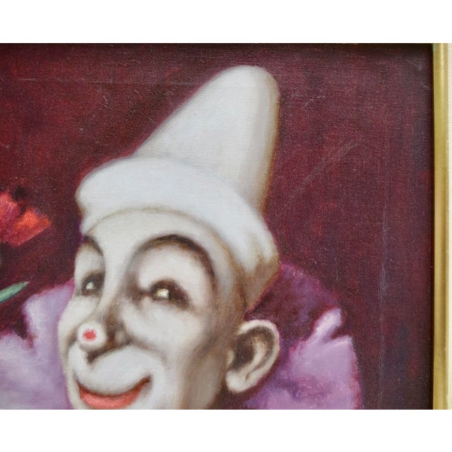 Figurative Sandor Basilides Clown With Flower for You Circa 1966 For Sale - Image 3 of 11
