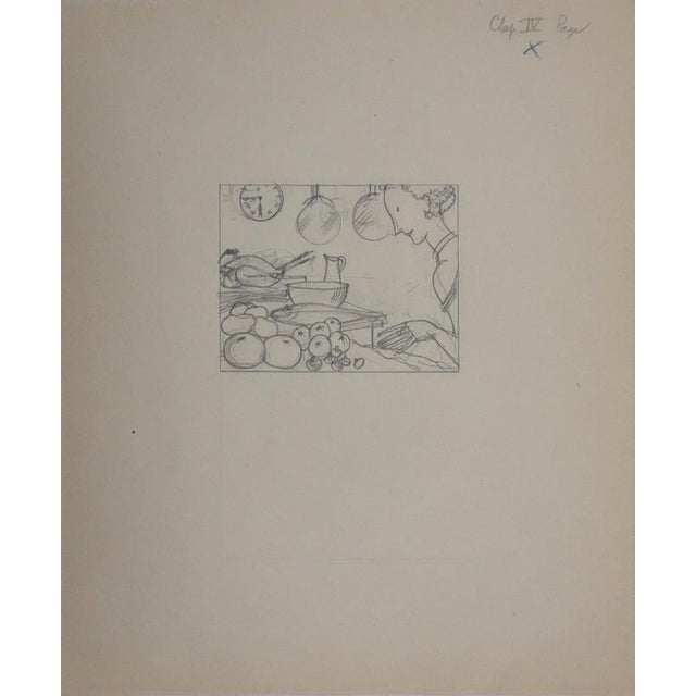 Jean-emile laboureur (1877-1943) the preparation, 1937 original pencil drawing unsigned on paper 26 x 21.5 cm reference:...