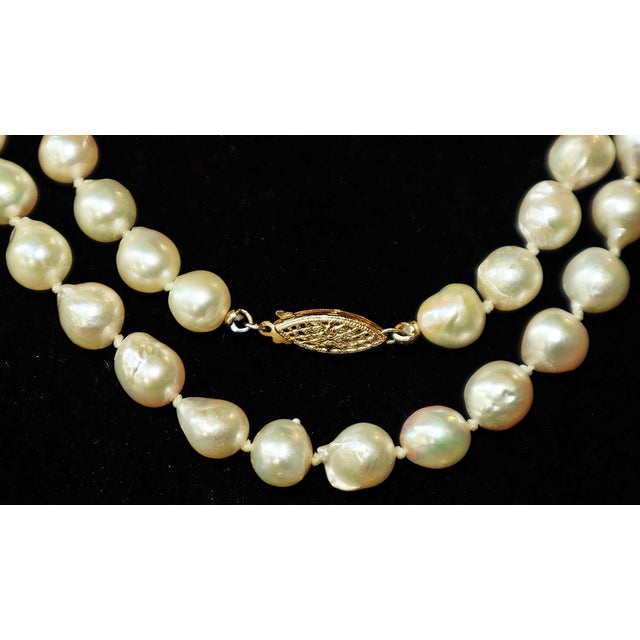 1970s Opera Strand Semi Baroque Pearls, 36" For Sale - Image 10 of 16