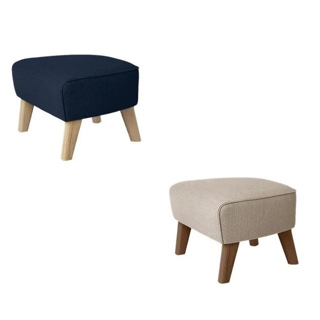 Mogens Lassen Set of Grey and Natural Oak Sahco Zero Footstool by Lassen For Sale - Image 4 of 6