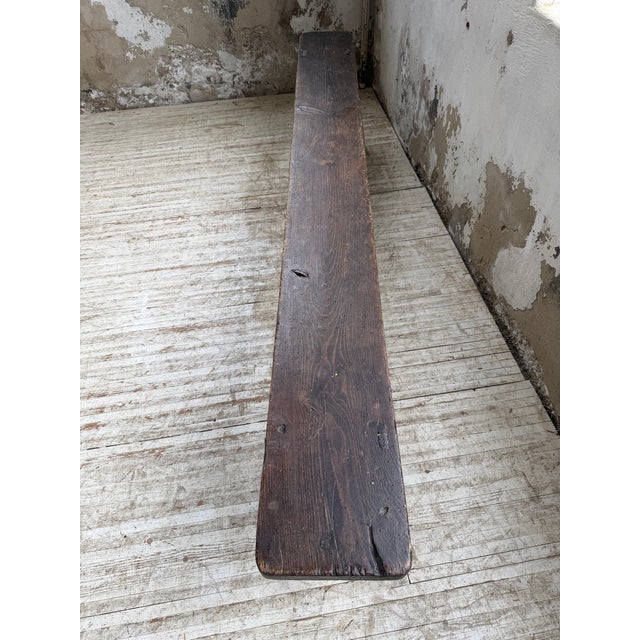 Antique Bench in Dark Patinated Pine, 1890s For Sale - Image 12 of 18