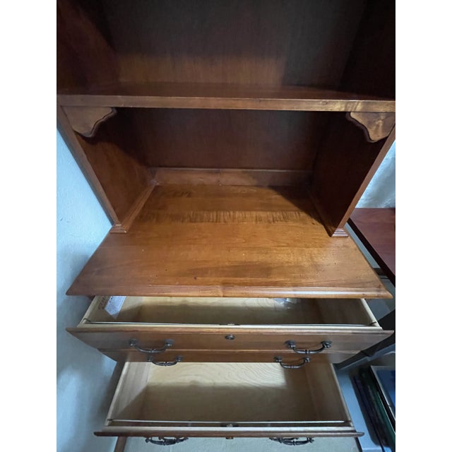 Wood 1990s Ethan Allen Country Crossings Bookcase With File Cabinet For Sale - Image 7 of 13